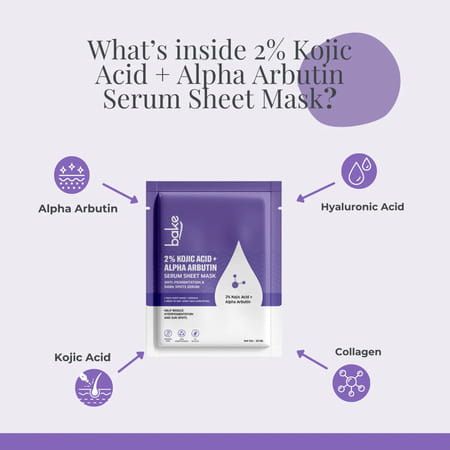 Bake 2% Kojic Acid + Alpha Arbutin Sheet Mask For Bright Skin