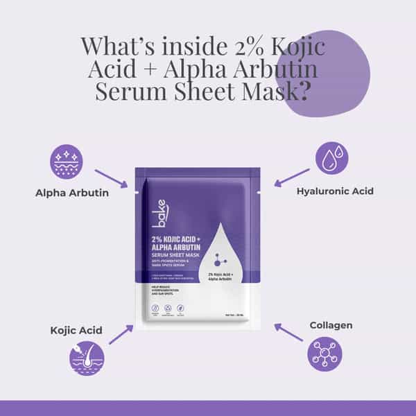 Bake 2% Kojic Acid + Alpha Arbutin Sheet Mask For Bright Skin