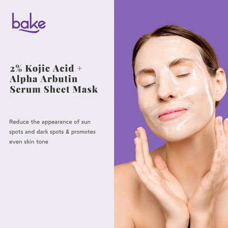 Bake 2% Kojic Acid + Alpha Arbutin Sheet Mask For Bright Skin