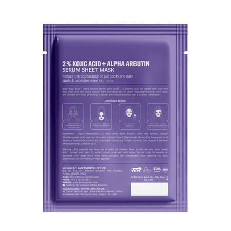 Bake 2% Kojic Acid + Alpha Arbutin Sheet Mask For Bright Skin