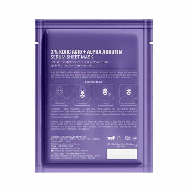 Bake 2% Kojic Acid + Alpha Arbutin Sheet Mask For Bright Skin