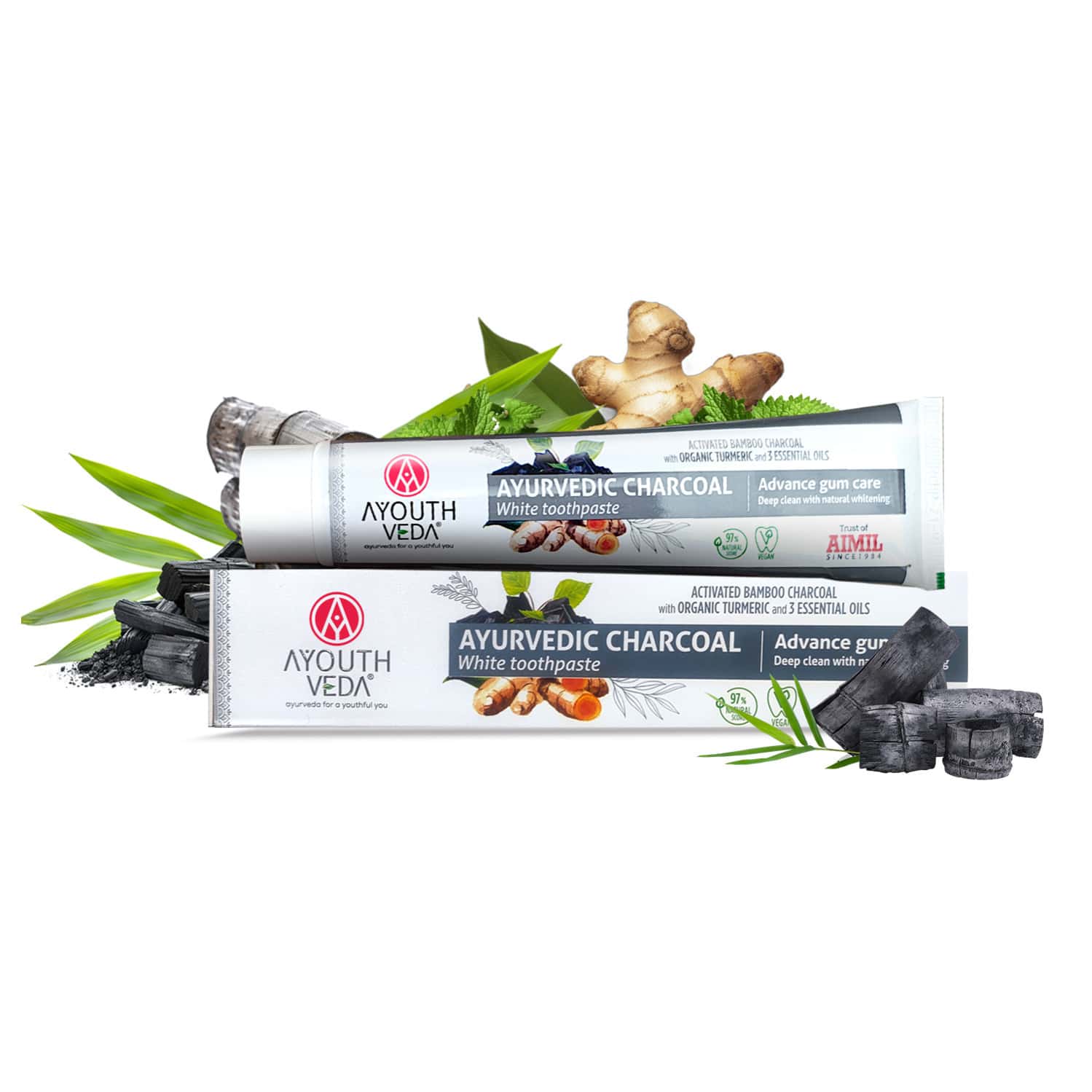 Ayouthveda Charcoal White Toothpaste 100 Gm