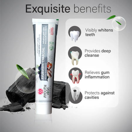 Ayouthveda Charcoal White Toothpaste 100 Gm