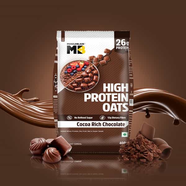 Muscleblaze High Protein Oats (Cocoa Rich Chocolate | 400G) | 26G Protein