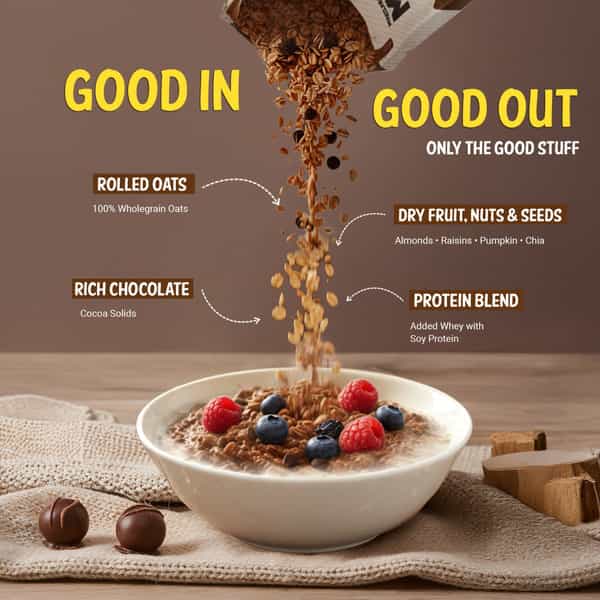 Muscleblaze High Protein Oats (Cocoa Rich Chocolate | 400G) | 26G Protein