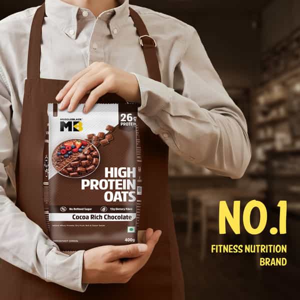 Muscleblaze High Protein Oats (Cocoa Rich Chocolate | 400G) | 26G Protein