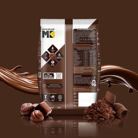 Muscleblaze High Protein Oats (Cocoa Rich Chocolate | 400G) | 26G Protein