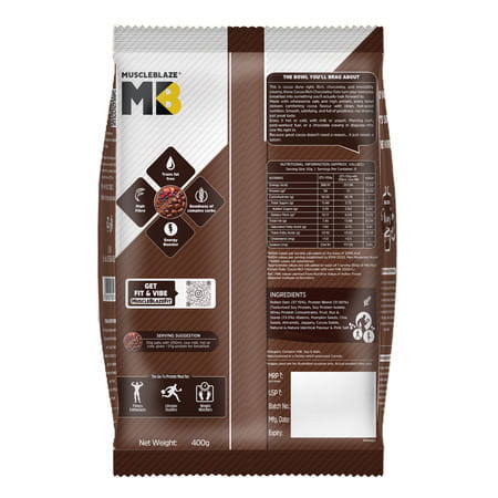 Muscleblaze High Protein Oats (Cocoa Rich Chocolate | 400G) | 26G Protein