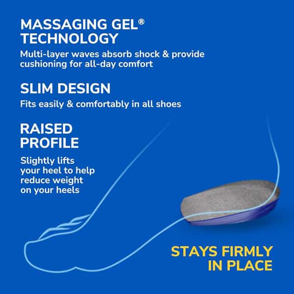 Dr. Scholl Heel Cushions With Massaging Gel Advanced For Women Size 6-10