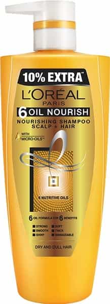 L'oreal Paris 6 Oil Nourish Shampoo Bottle Of 640 Ml