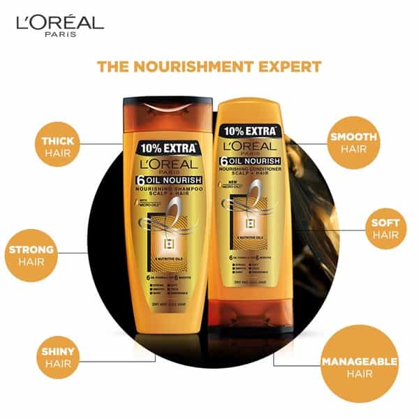 L'oreal Paris 6 Oil Nourish Shampoo Bottle Of 640 Ml