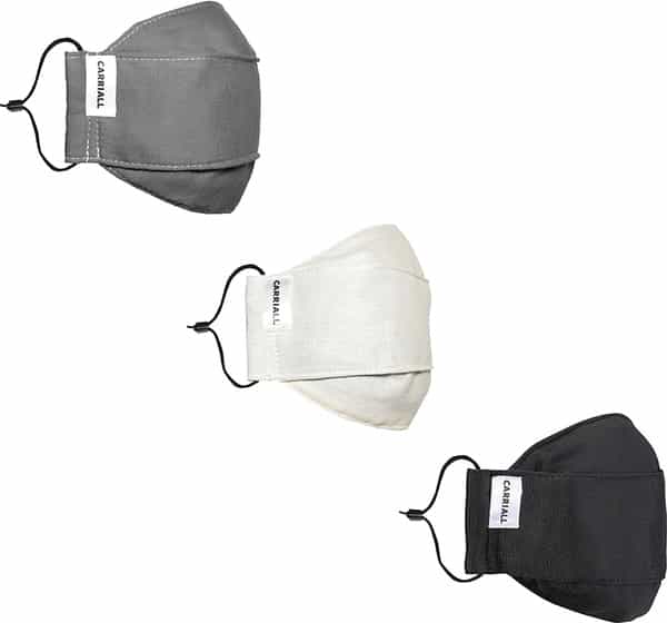 Carriall Adult Unisex 3 Layer Reusable Washable Cotton Mask (Camsl081) Pack Of 3