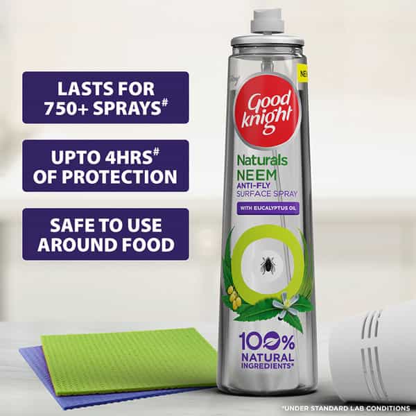 Godrej Good Knight Naturals Neem Anti Fly Surface Spray With Eucalyptus Oil - 150Ml