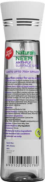 Godrej Good Knight Naturals Neem Anti Fly Surface Spray With Eucalyptus Oil - 150Ml