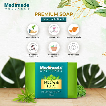 Medimade Neem & Tulsi Premium Soap - 100 Gm X 3 ( Pack Of 3 )