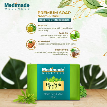 Medimade Neem & Tulsi Premium Soap - 100 Gm X 3 ( Pack Of 3 )