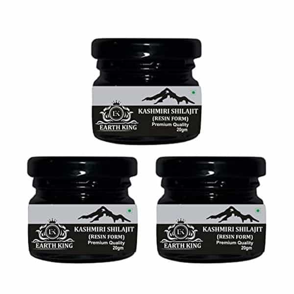 Earth King Kashmiri Shilajit/Shilajit Resin | Raw Original Shilajit (Semi Liquid) - 60Gm (Pack Of 3)