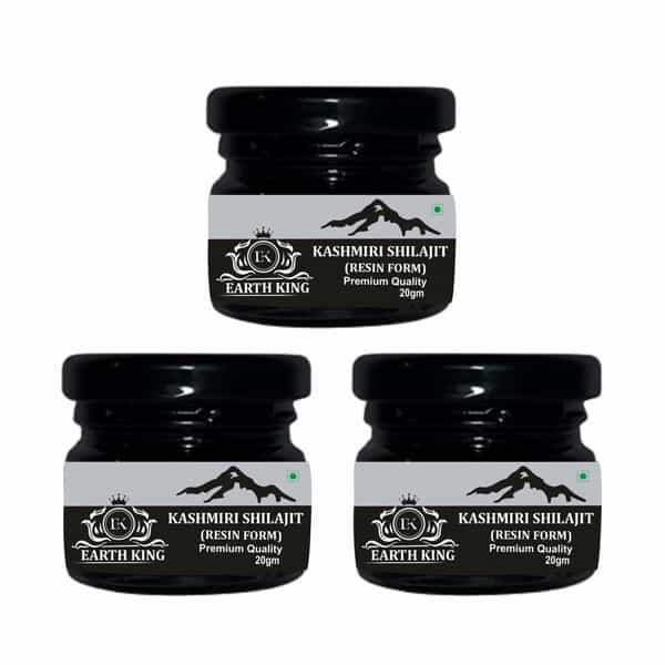 Earth King Kashmiri Shilajit/Shilajit Resin | Raw Original Shilajit (Semi Liquid) - 60Gm (Pack Of 3)