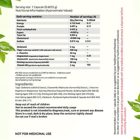 Mojocare Sweet Dreams -Promotes Relaxation-Improve Sleep - Eases Jet Lag Strain -30 Caps