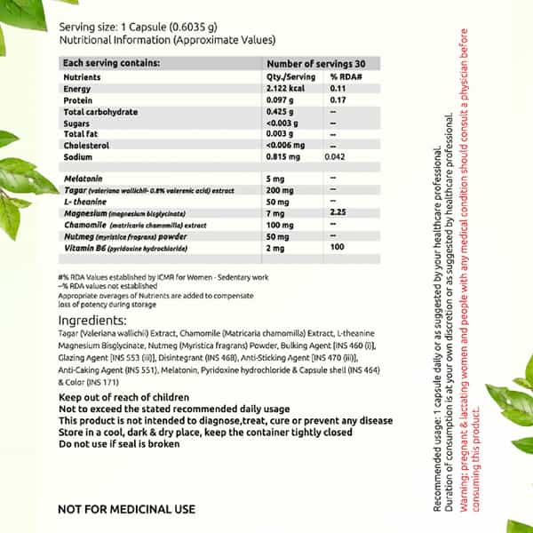 Mojocare Sweet Dreams -Promotes Relaxation-Improve Sleep - Eases Jet Lag Strain -30 Caps