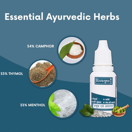 Divyasudha Drops (15ml) |100% Yurvedic (Cough Cold Headache Migraine Stomach Pain Indigestion)(Po1)