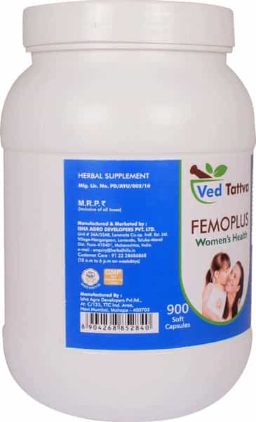 Ved Tattva Femoplus 900 Capsules | Ayurvedic Herbal Formulation For Women's Health (Pack Of 2)