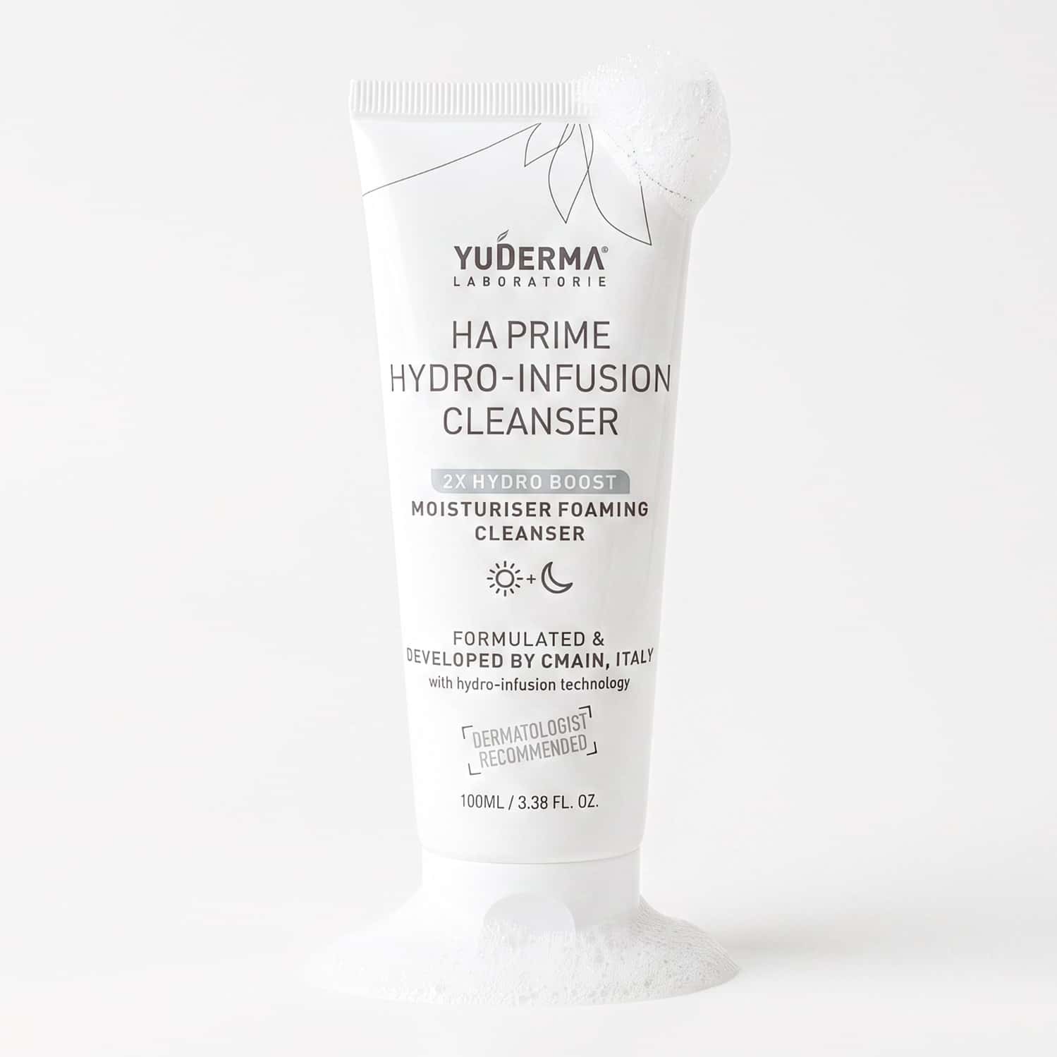 Yuderma Ha Prime Hydro-Infusion Cleanser | With 2x Hydro Boost | Moisturiser Foaming Cleanser |100ml