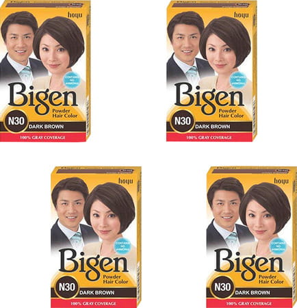 Bigen Powder Hair Color Dark Brown N30 (6g Pack Of 4)