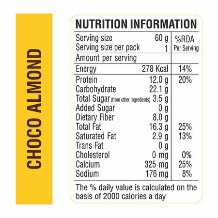 Ritebite Max Protein 7 Grain Breakfast Cookies | Choco Almond | 12G Protein | 60 Gm