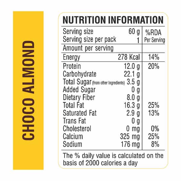 Ritebite Max Protein 7 Grain Breakfast Cookies | Choco Almond | 12G Protein | 60 Gm