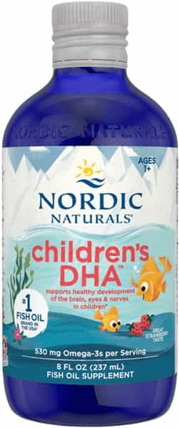 Nordic Naturals Childrens Dha Omega 3 Arctic Cod Liver Oil Fish Oil For Kids 530Mg Strawberry 237Ml