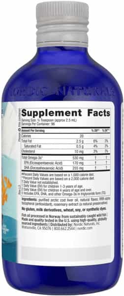Nordic Naturals Childrens Dha Omega 3 Arctic Cod Liver Oil Fish Oil For Kids 530Mg Strawberry 237Ml