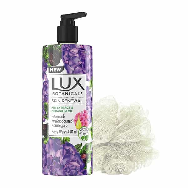 Lux Botanicals Skin Renewal Shower Gel | Natural Extracts | No Paraben | Free Loofah | 450 Ml