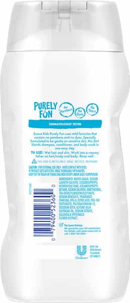Suave Kids Shampoo 3 In 1 Purely Fun Sensitive - 355Ml