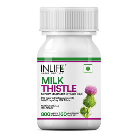 Inlife Milk Thistle Extract 800Mg | 80% Silymarin Liver Support Supplement - 60 Veg Capsules