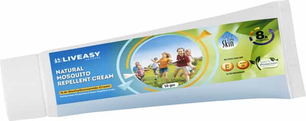 Liveasy Wellness Mosquito Repellent Cream With Vitamin E And Almond Oil Tube Of 50Gm