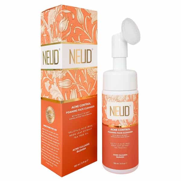 Neud Acne Control Foaming Face Cleanser With Salicylic Acid | Neem And Tea Tree Oil - 1 Pack (150Ml)