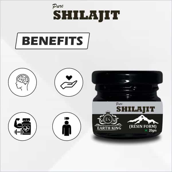 Earth King Pure Ayurvedic Shilajit/Shilajit Resin (Semi Liquid) Supports Vigor & Vitality - 20Gm