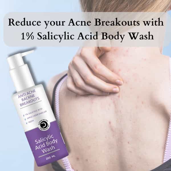 Dermistry 1% Salicylic Acid Niacinamide Anti Acne Pimple Remover Exfoliating Body Wash & Face Serum