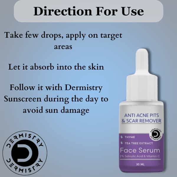 Dermistry 1% Salicylic Acid Niacinamide Anti Acne Pimple Remover Exfoliating Body Wash & Face Serum