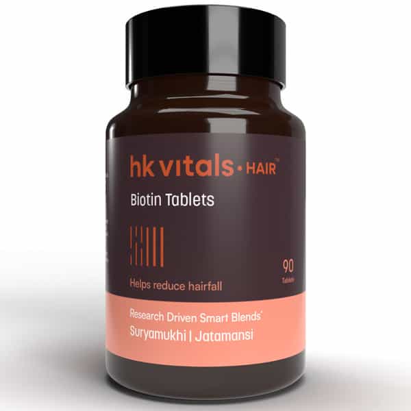 Hk Vitals Biotin (90 Tablets) | Supplement For Hair Growth | Strong Hair And Glowing Skin
