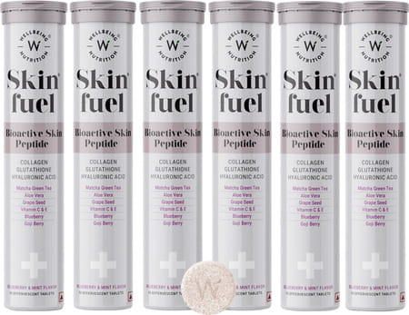 Wellbeing Nutrition Skin Fuel Japanese Collagen | L-Glutathione | Hyaluronic Acid For Skin - 90 Tabs