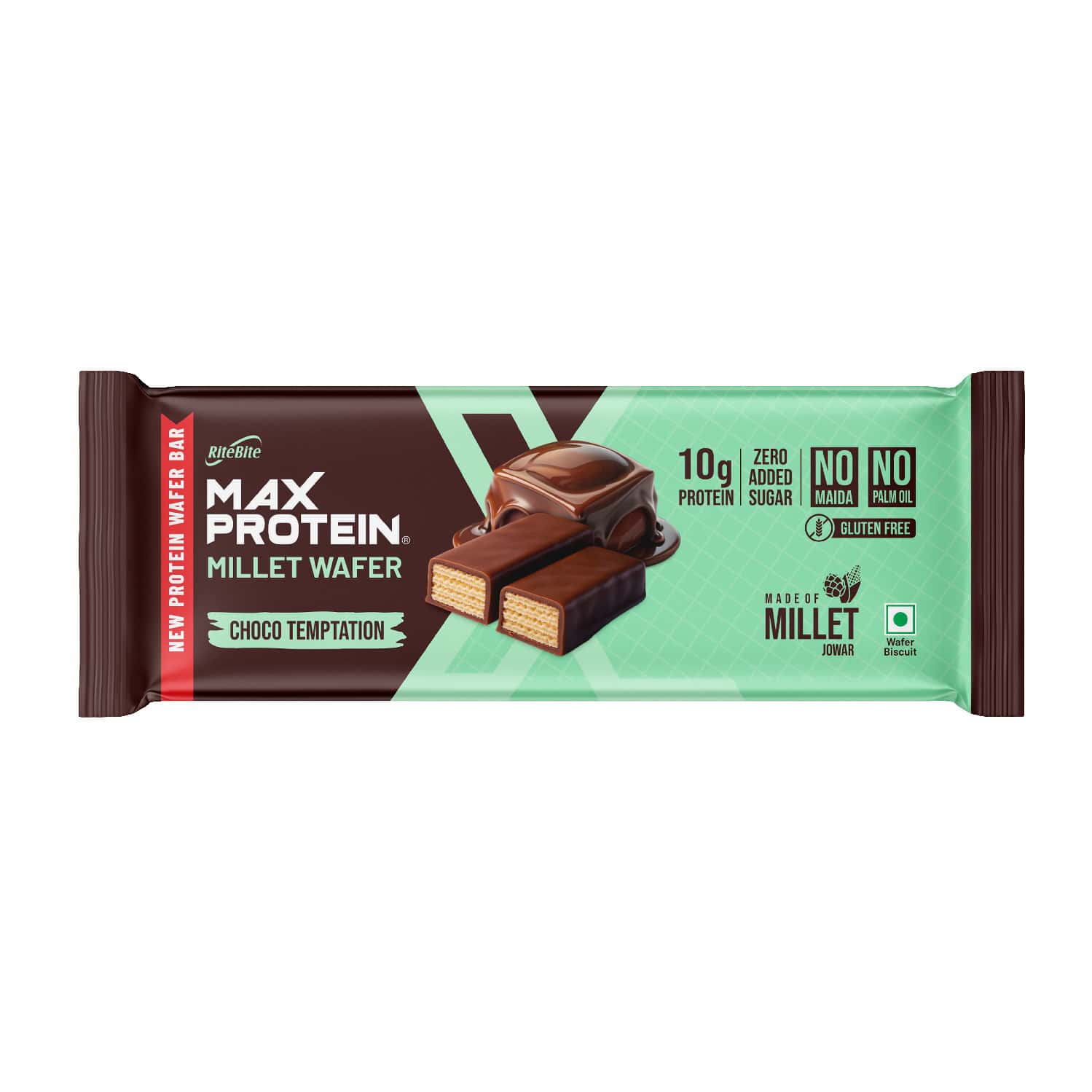 Ritebite Max Protein Millet Wafer Choco Temptation | Protein Bar | 10g Protein | No Maida | 40g