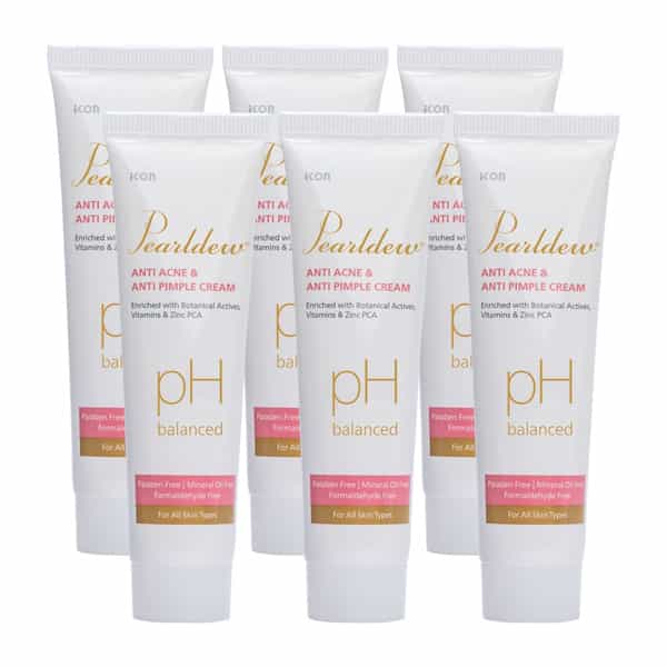 Pearldew Antiacne & Antipimple Cream 25 Gm | Herbs & Zinc Pca | Salicylic Acid (Pack Of 6)