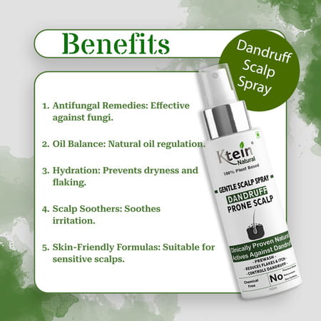 Ktein Natural 100% Plant Based Gentle Scalp Dandruff Spray (100Ml)