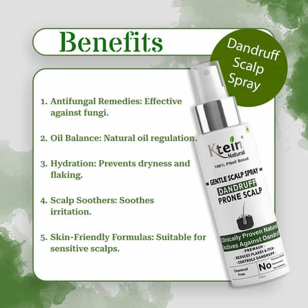 Ktein Natural 100% Plant Based Gentle Scalp Dandruff Spray (100Ml)