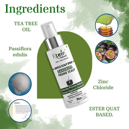 Ktein Natural 100% Plant Based Gentle Scalp Dandruff Spray (100Ml)