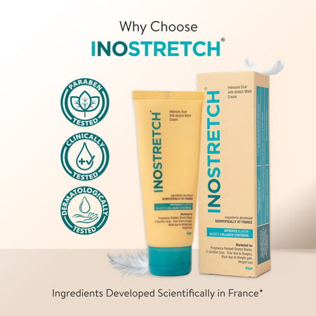 Inostretch Stretch Mark Cream | Reduce Stretch Marks & Scars - 60g (Pack Of 2)