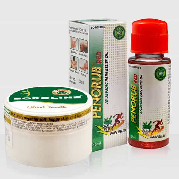 Boroline Penorub Pain Relief Oil 25Mlx2|Ultrasmooth Cream 100Gm