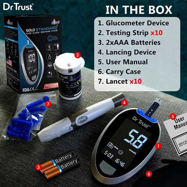 Dr Trust Fully Automatic Glucometer (With 10 Strips)